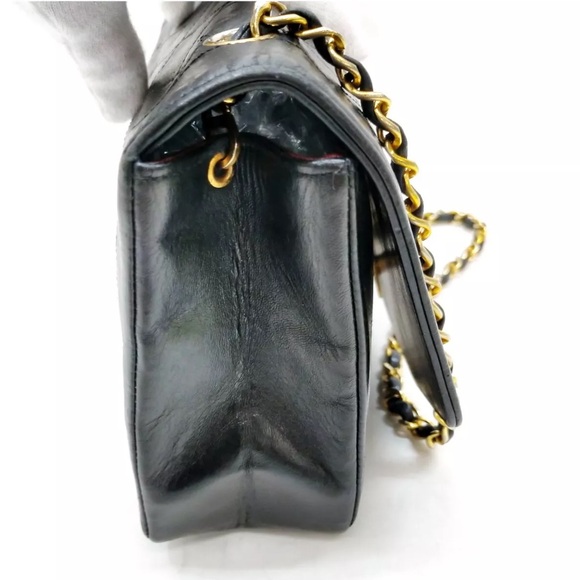 CHANEL DIANA SMALL Single Flap RARE Quilted Logo Lambskin Chain Bag - Picture 6 of 13